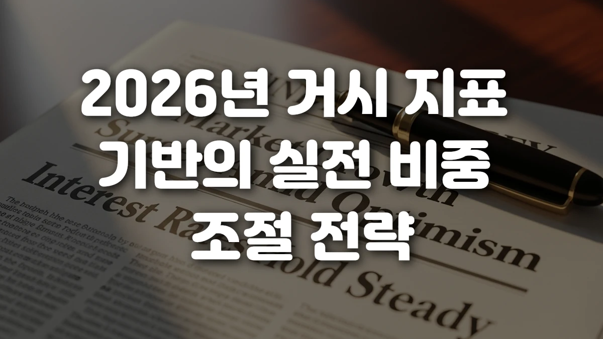 2026년 거시 지표 기반의 실전 비중 조절 전략