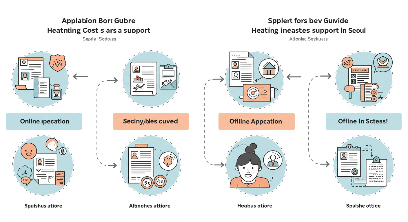 서울 난방비 지원 온라인·오프라인 신청 절차 인포그래픽
