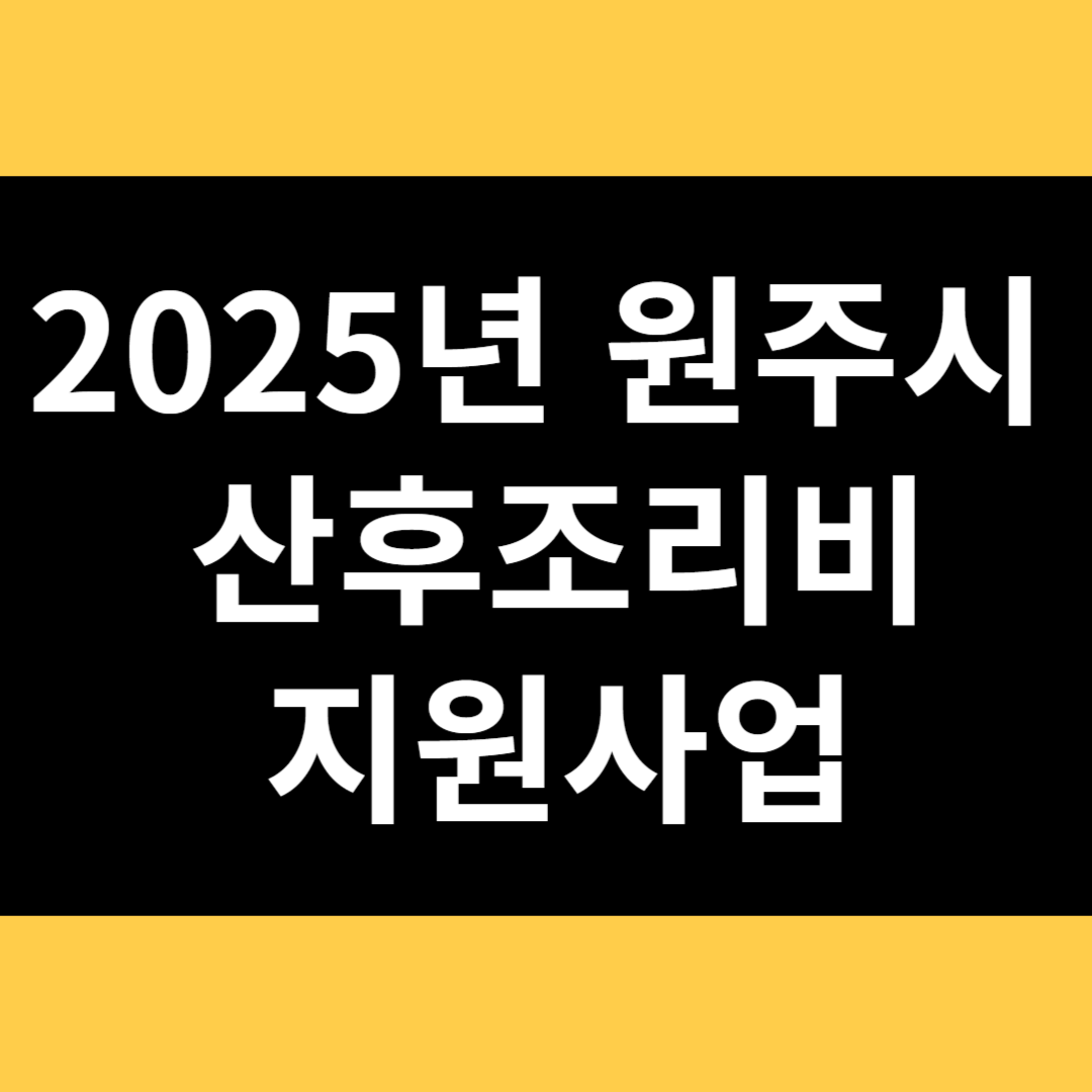2025년 원주시 산후조리비 지원사업 썸네일