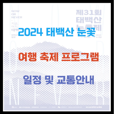 2024 태백산 눈꽃 축제 여행 프로그램 일정 및 교통안내