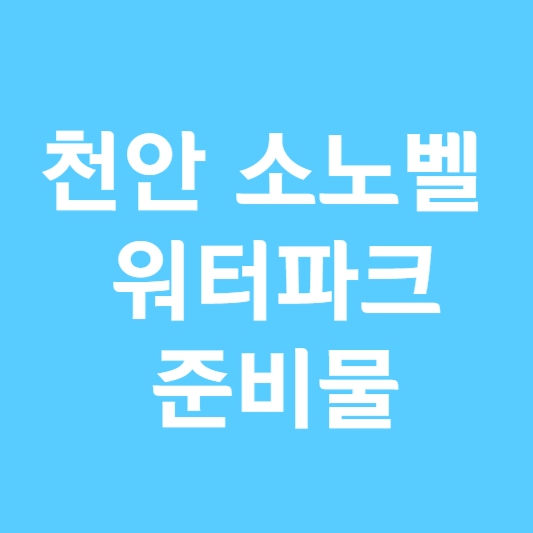 천안 소노벨 워터파크 준비물