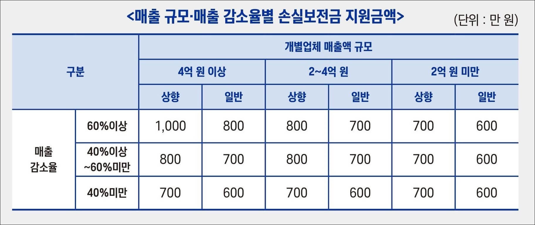 소상공인 손실보전금 600만원