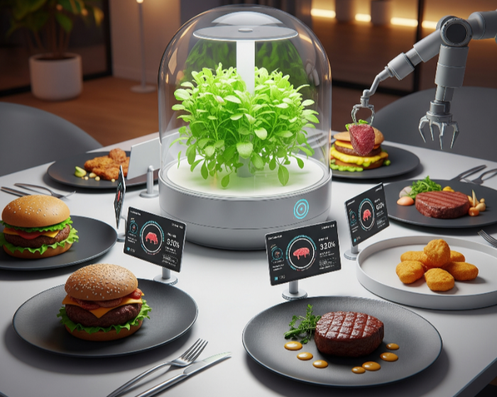 '식물성 대체육, **'수직 농장(Vertical Farm)'이나 '식물 공장'**