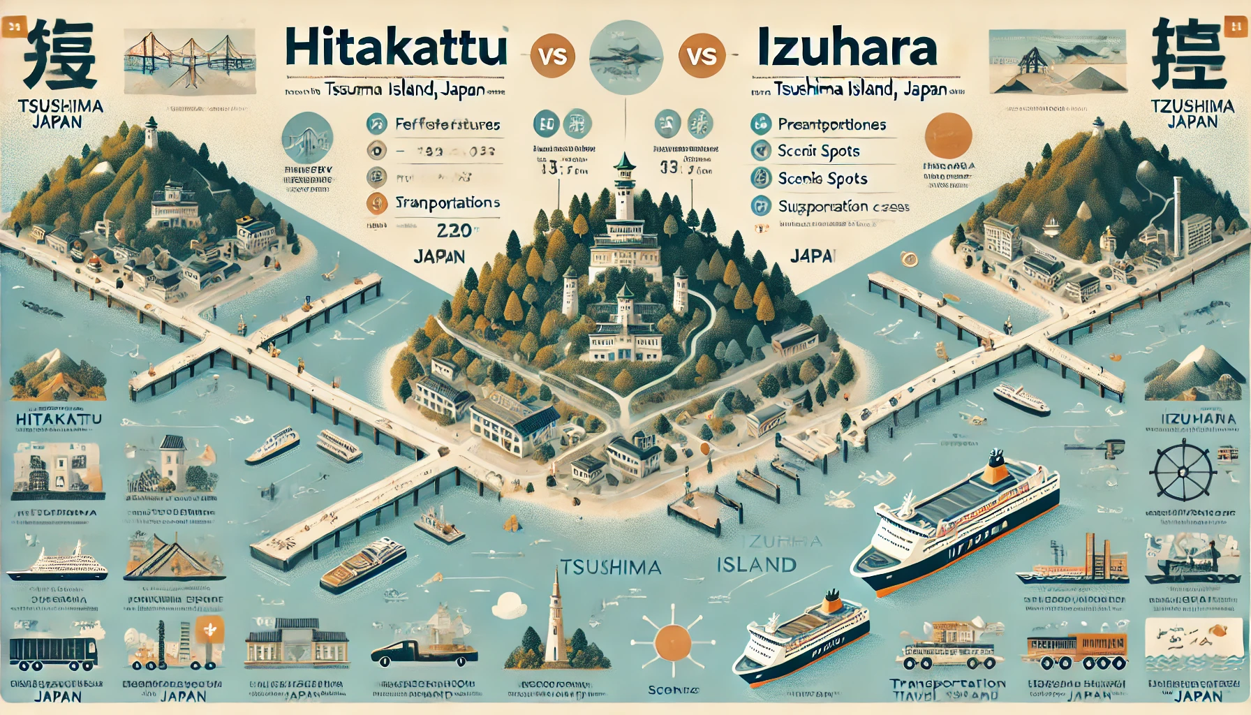 대마도 히타카츠와 이즈하라 (항구별 특징, 여행코스) 관련 이미지