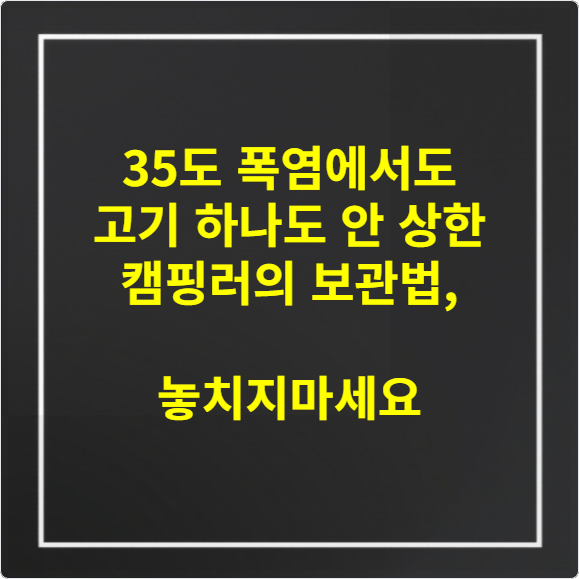 35도 폭염에서도 고기 하나도 안 상한 캠핑러의 보관법, 놓치지마세요