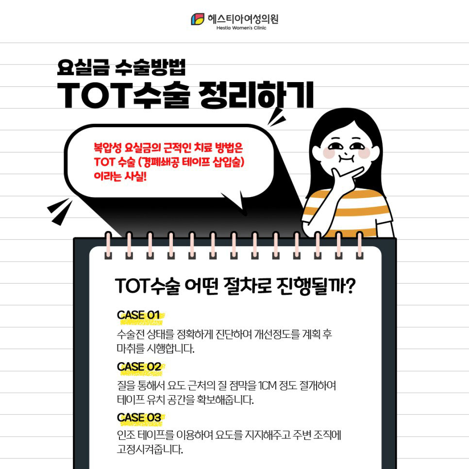 요실금 수술 방법 TOT수술 어떤 절차로 진행될까?
