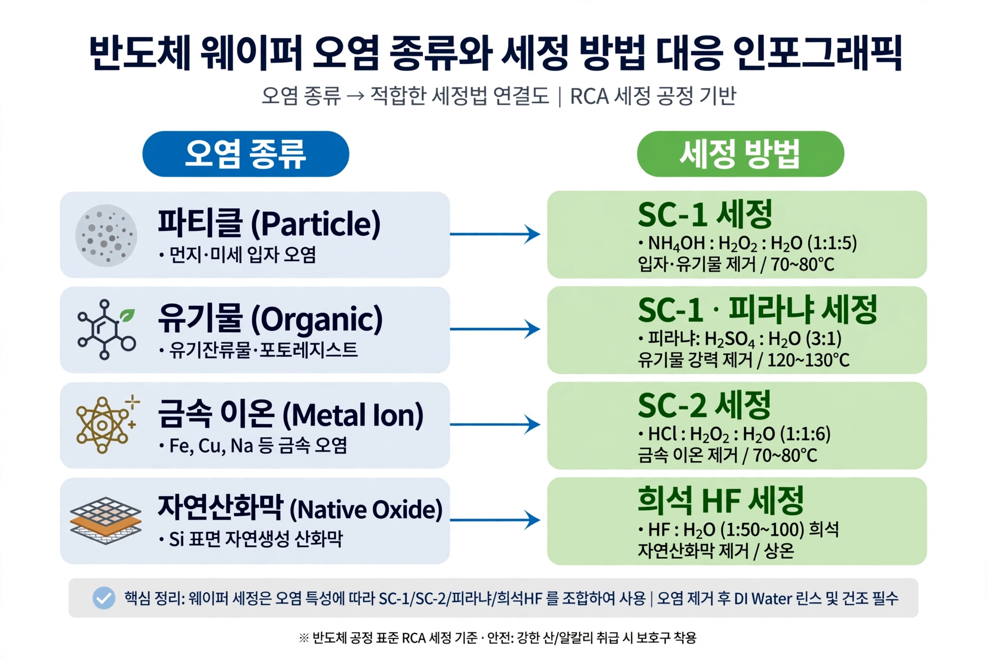 오염 종류별 세정 맵