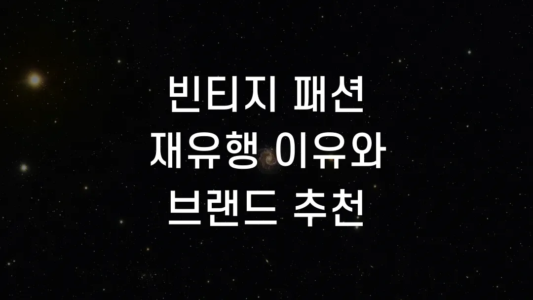 빈티지 패션 재유행 이유와 브랜드 추천
