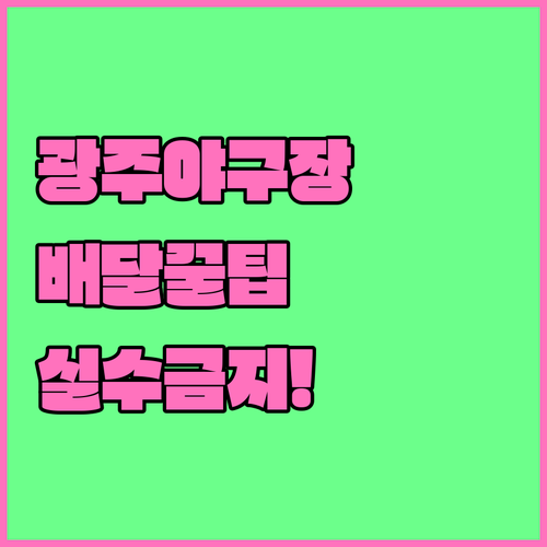 광주야구장 배달 음식 시킬 때 실수하..