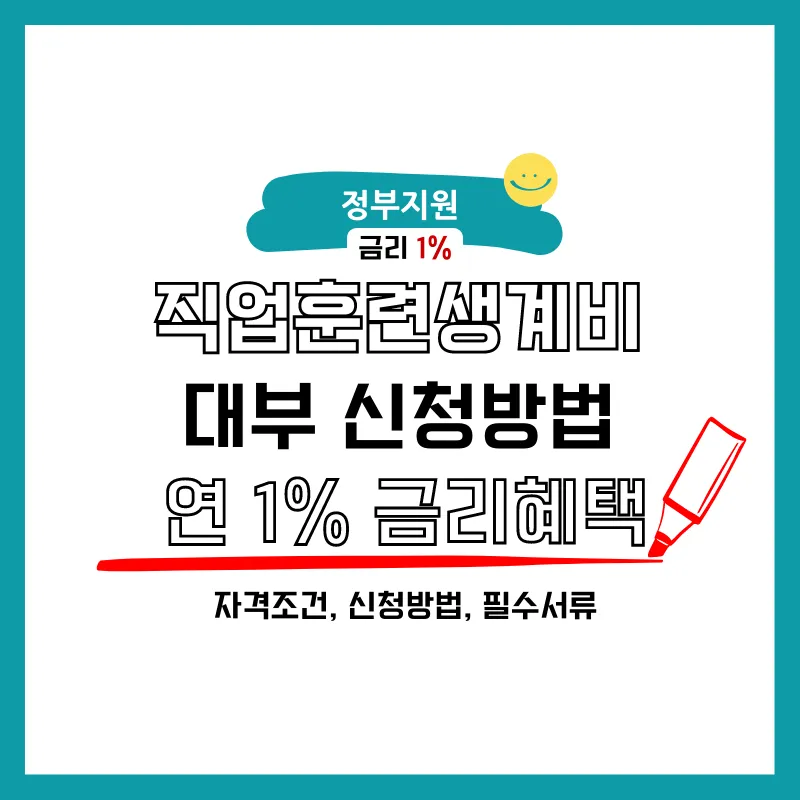 직업훈련생계비 대출 신청방법