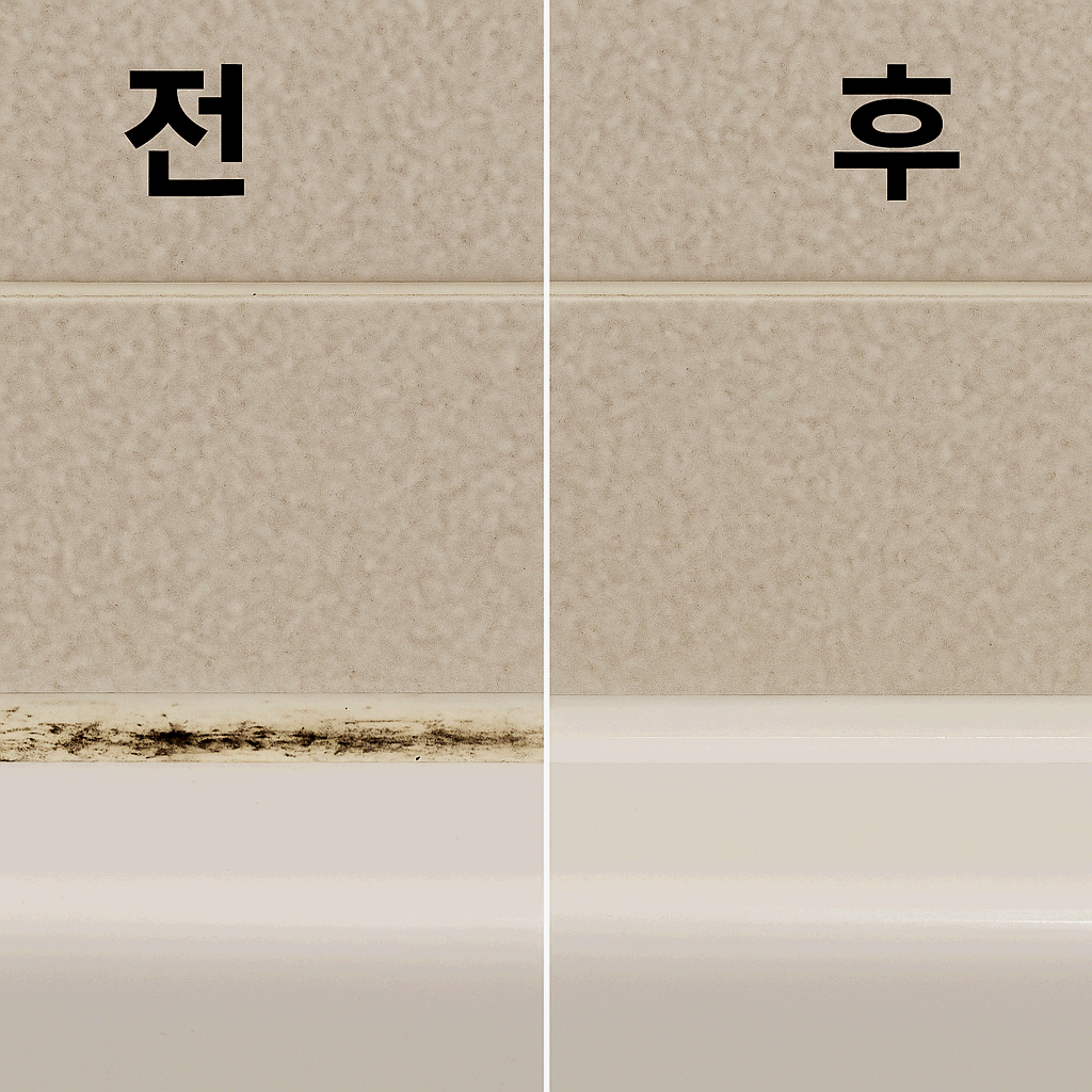 욕실 실리콘은 구조상 습기를 머금기 쉽고 물빠짐이 원활하지 않아 곰팡이가 잘 번식합니다.
환경부 발표에 따르면, 욕실 습도가 80%를 넘는 경우 곰팡이 포자가 24시간 이내에 정착할 수 있다고 밝혔습니다(환경부, 2022).
욕실 실리콘 곰팡이 제거 및 예방 전략 – 실제 경험과 과학적 접근