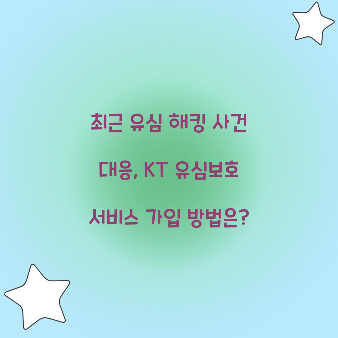 최근 유심 해킹 사건 대응: KT 유심보호서비스 즉시 가입 방법