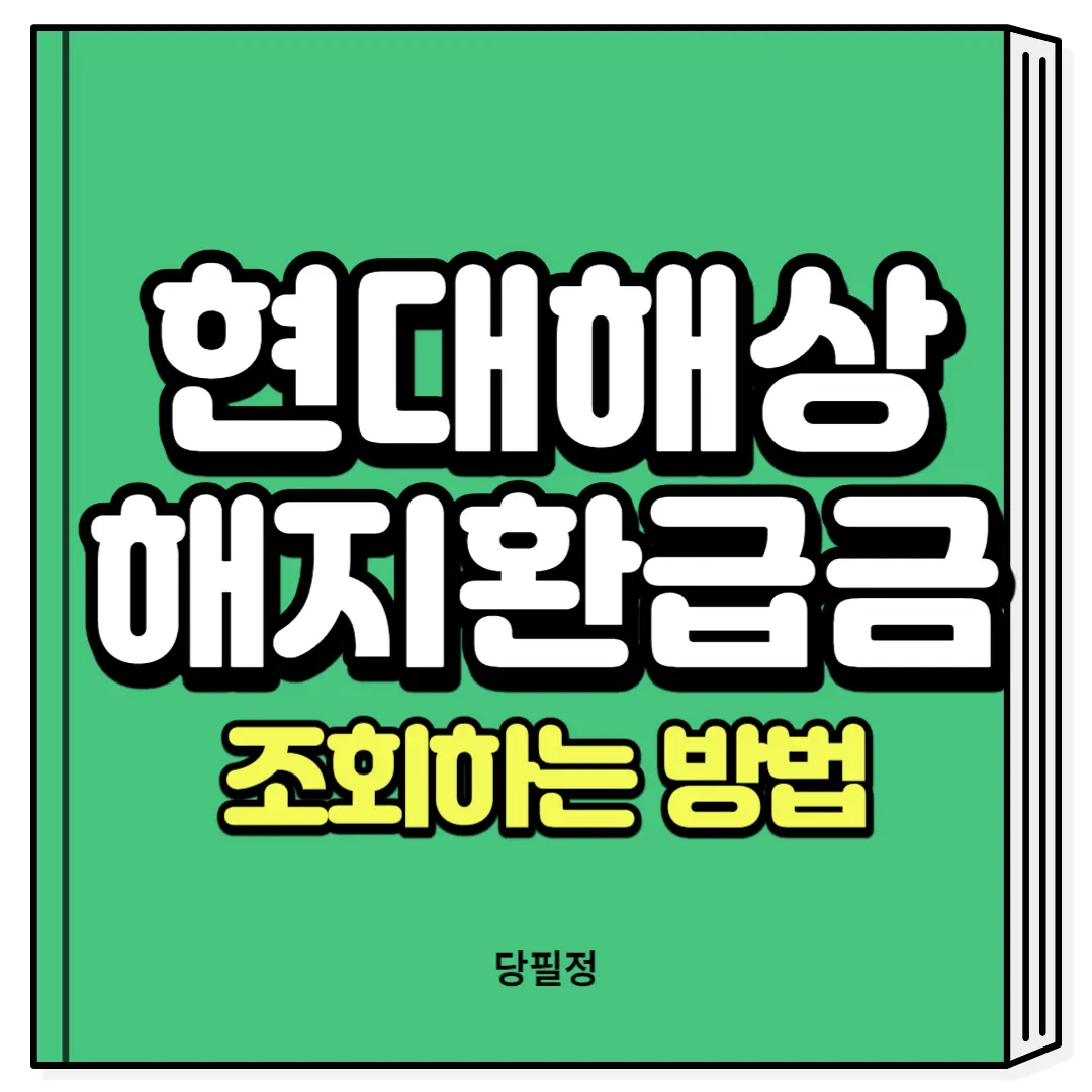 현대해상 해지환급금 조회