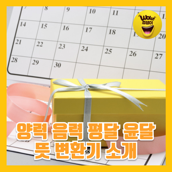 양력 음력 평달 윤달 뜻 간편하게 음력 양력 변환기 음력 생일 확인