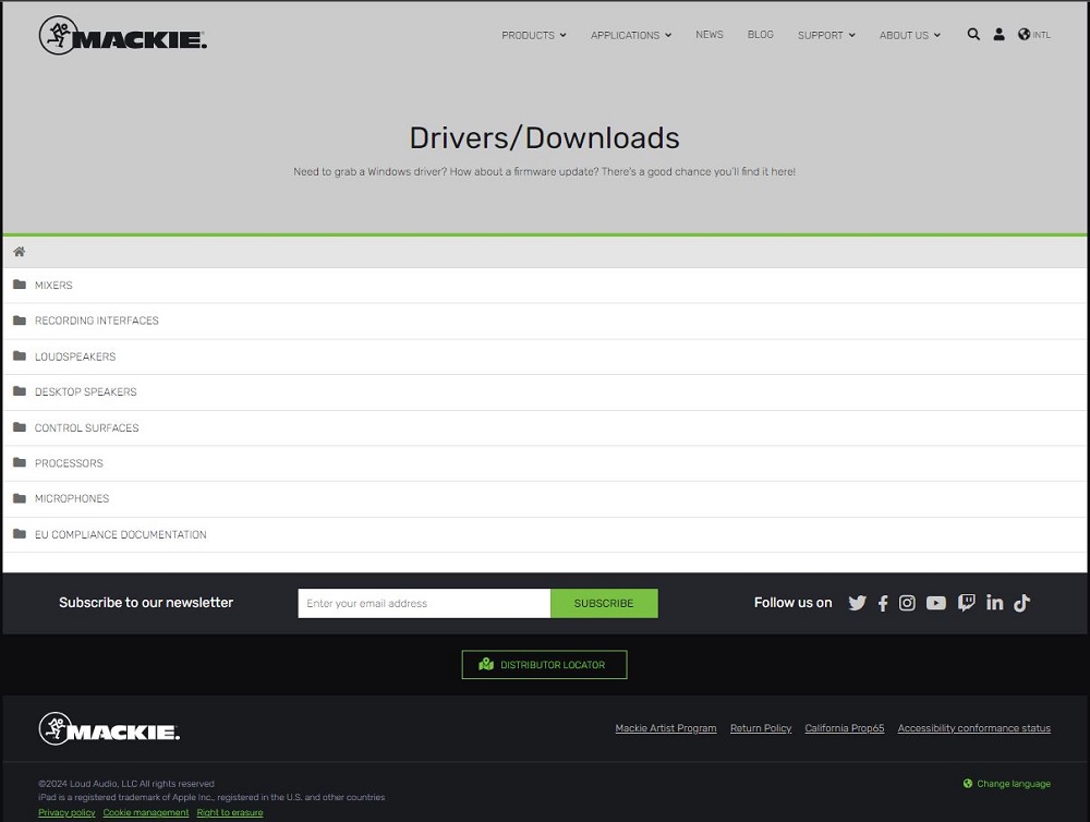 [드라이버] 맥키 음향장비 관련 드라이버