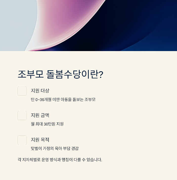 조부모 돌봄수당 연령