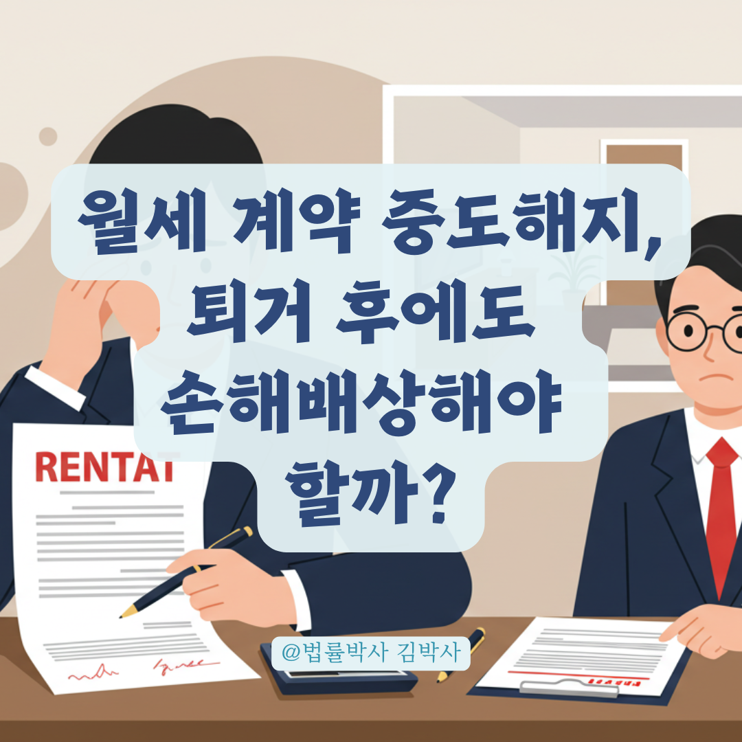 월세 계약 중도해지 후 퇴거했는데, 이후 손해까지 책임져야 할까? 법적 기준 정리.