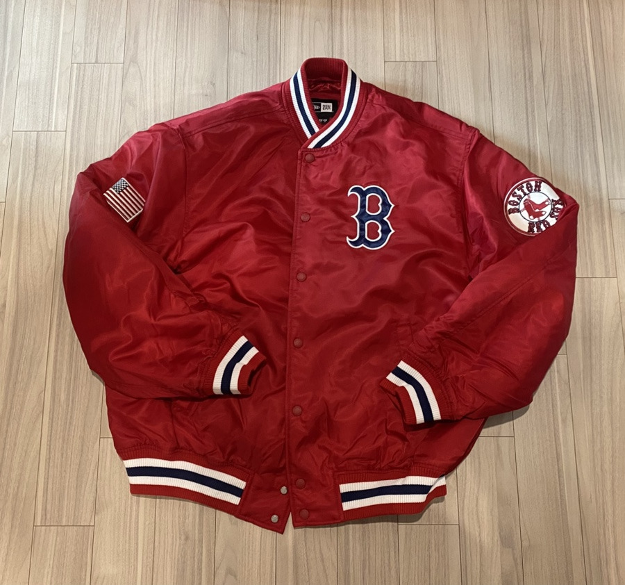 뉴에라 엠엘비 MLB 보스턴 레드삭스 어센틱 스타디움재킷 야구점퍼 야구재킷 베이스볼재킷 레드