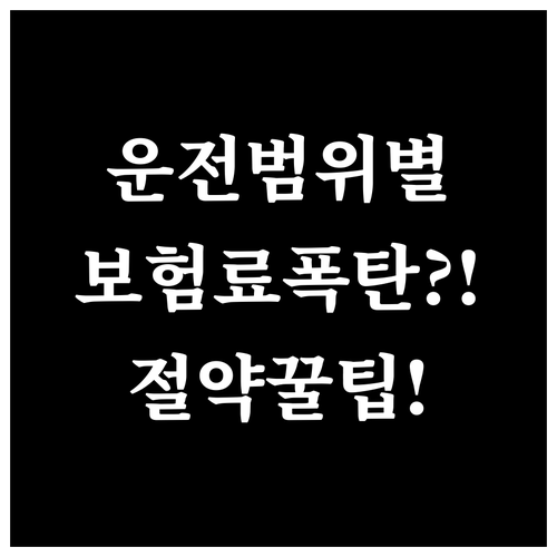 운전자 범위에 따른 자동차보험료 차이..