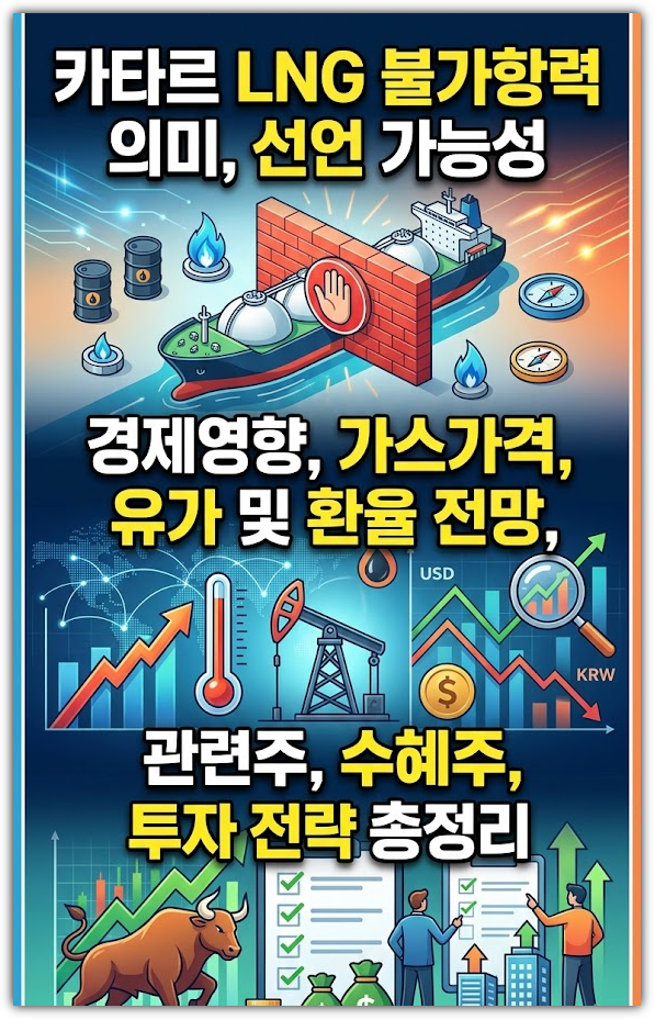 카타르 LNG 불가항력 뜻, 의미, 선언 가능성, 경제영향, 관련주, 수혜주, 가스가격, 유가 및 환율 전망, 투자 전략 총정리