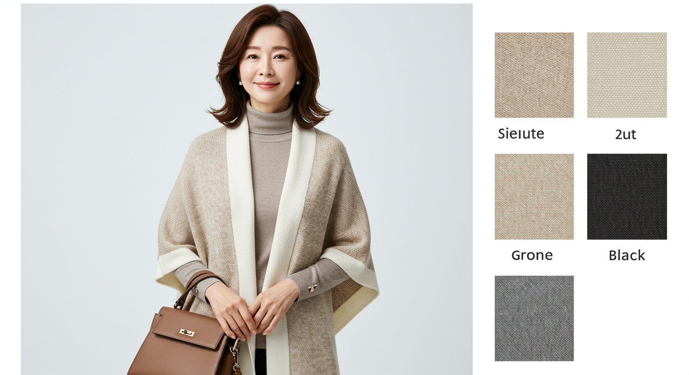 중년여성 봄 가디건