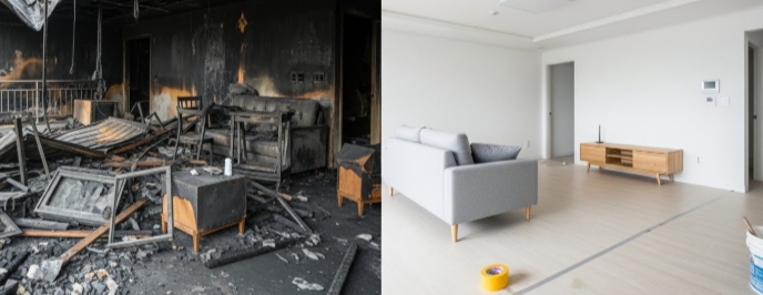 화재 청소 후 복구