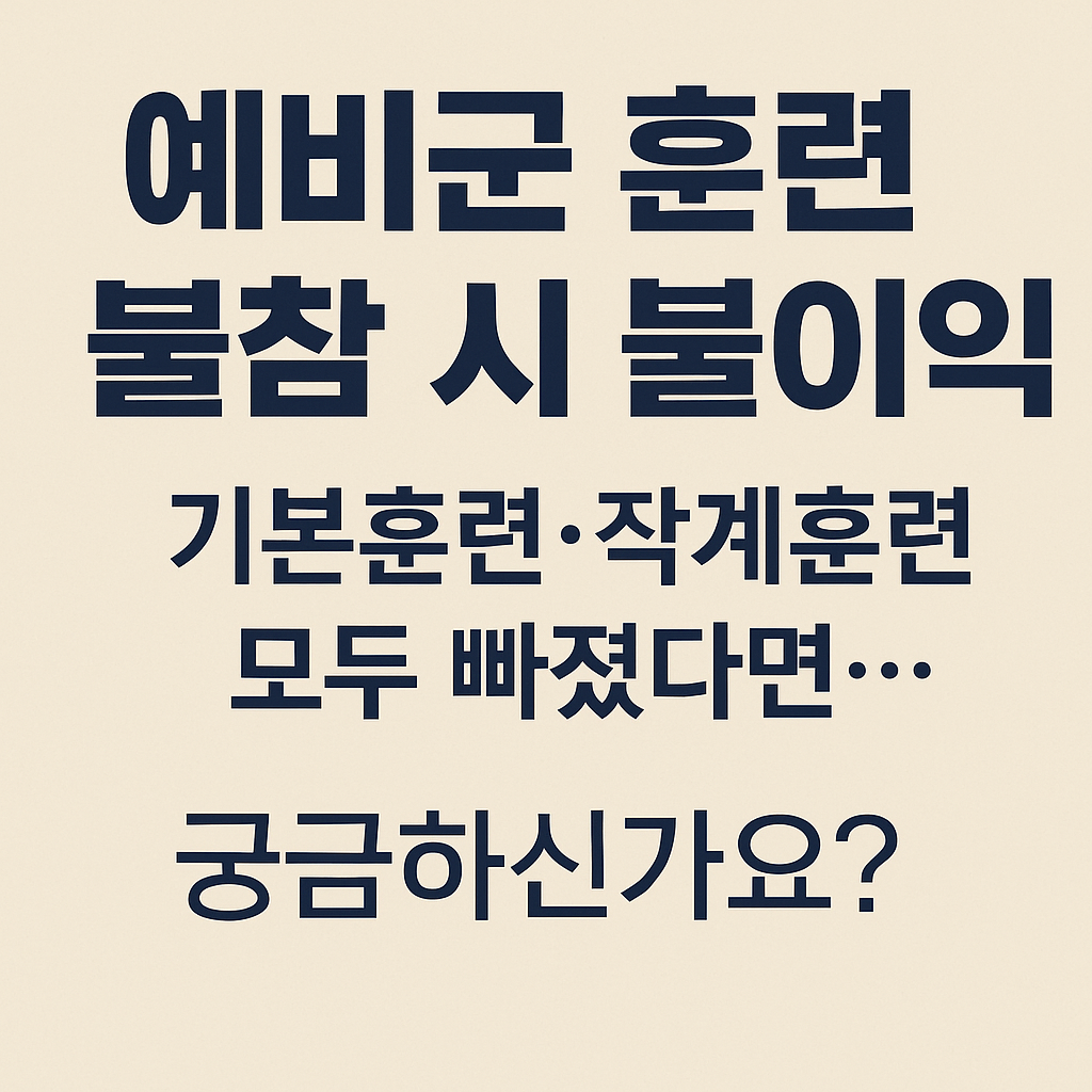 예비군 훈련 불참? 기본훈련·작계훈련 모두 빠졌다면…