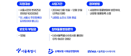 반려견 등록 방법 및 등록지원금 신청방법