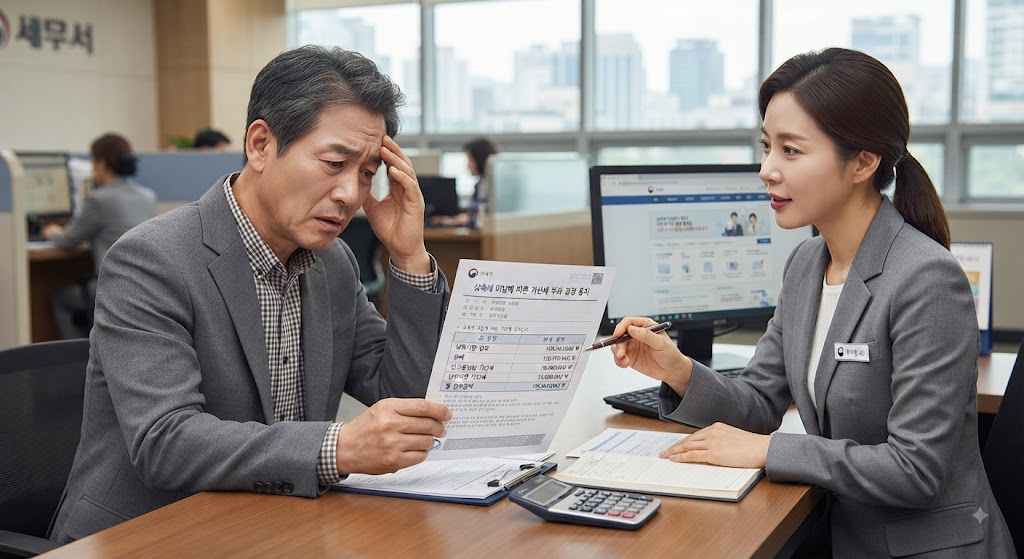 상속세 신고하지 않아서 가산세 청구된 모습