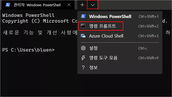윈도우 11에서 윈도우 터미널 창