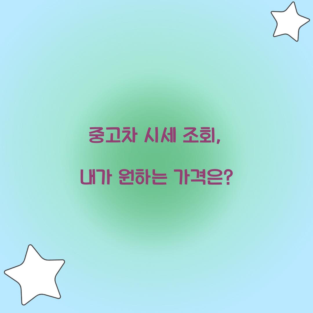 중고차 시세 조회