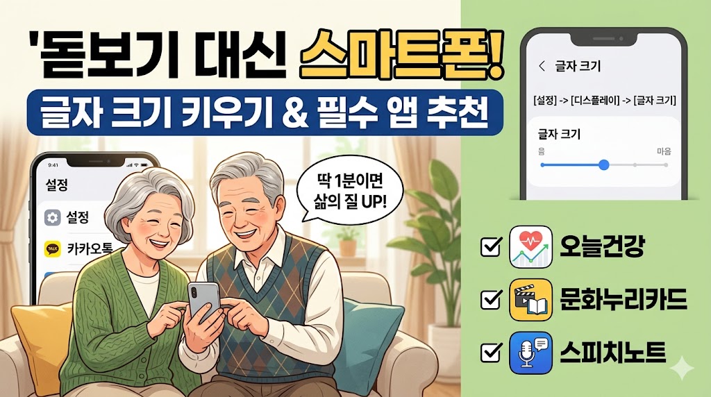 스마트폰 글자 크기 시원하게 키우기 &amp; 삶의 질 높여주는 필수 앱 추천