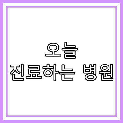 오늘 진료하는 병원 찾아 보기