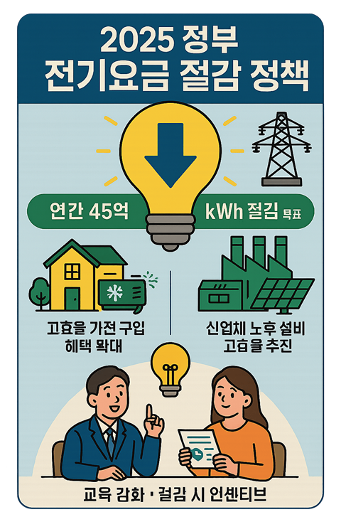 2025 정부 전기요금 절감 정책 인포그래픽