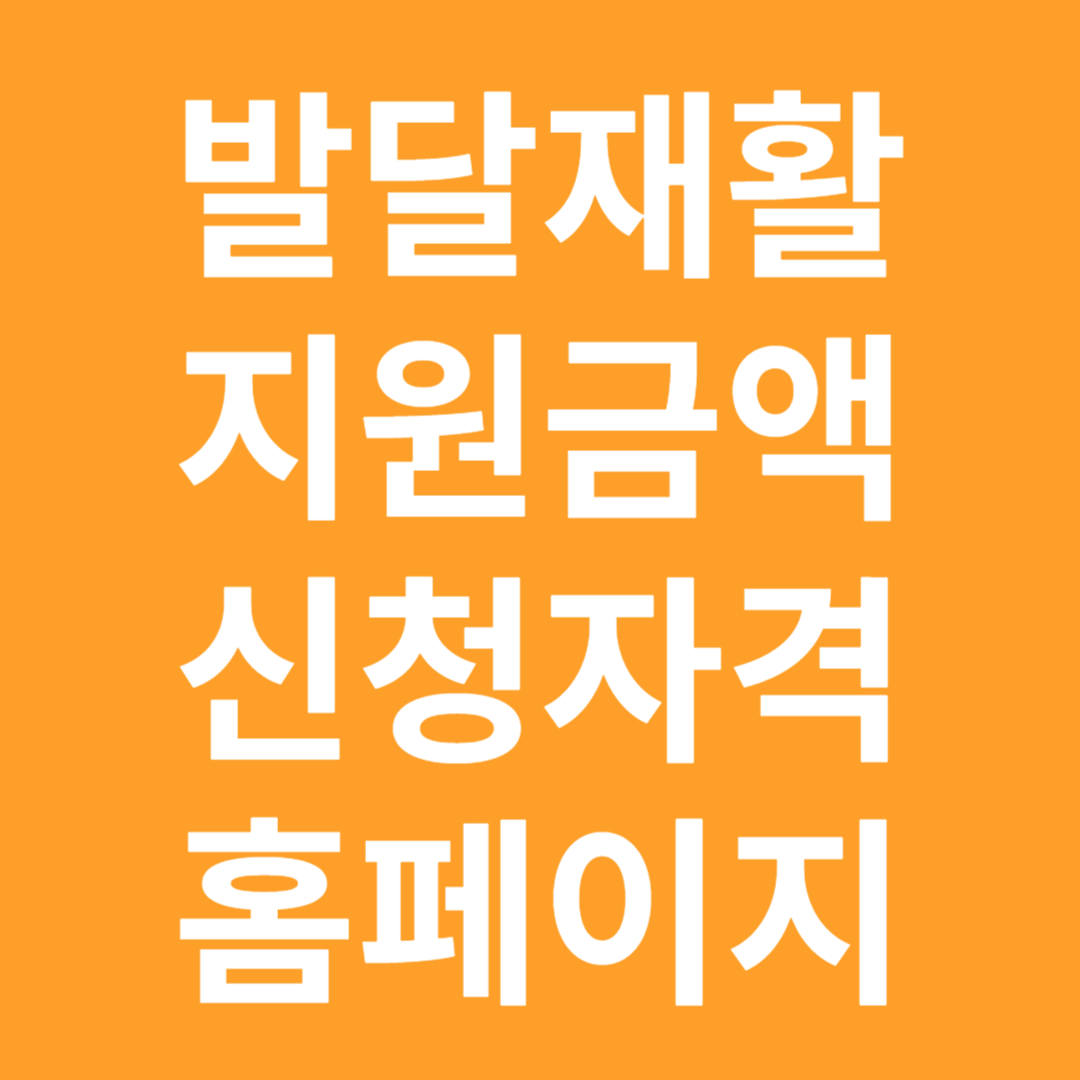 발달재활 지원금액 신청자격 홈페이지