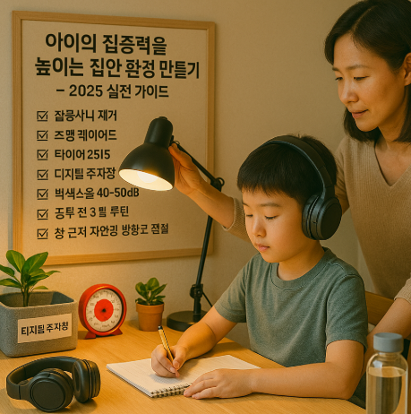 아이의 집중력을 높이는 집안 환경 만들기 – 2025 실전 가이드