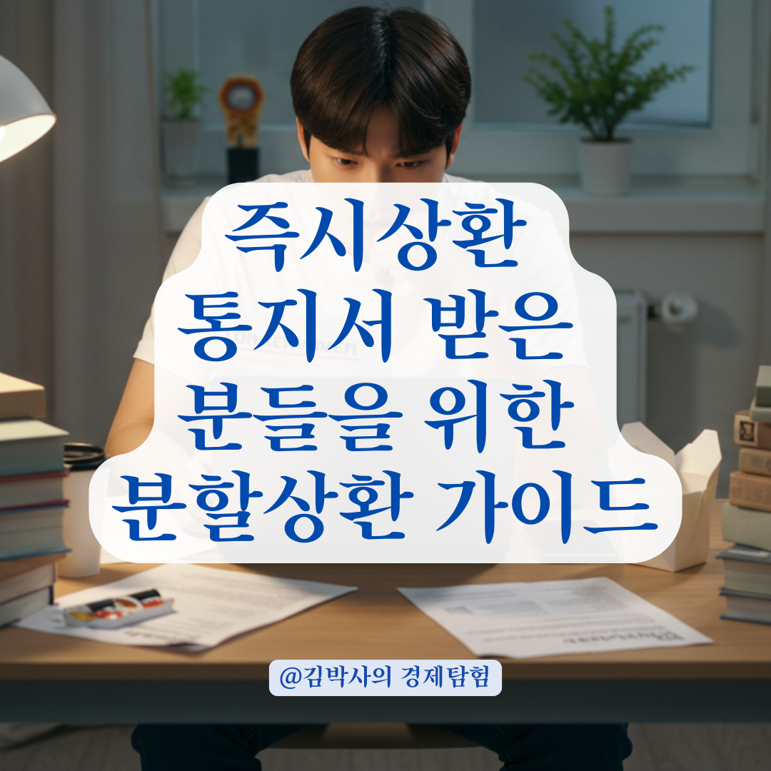 우선대출 즉시상환 통지서 받았다면? 분할 납부 가능한지 확인해야 할 포인트.