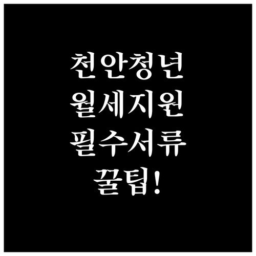 천안 청년월세 지원 서류 준비 방법과..