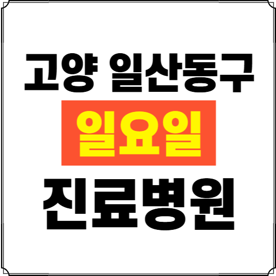 고양시 일산동구 일요일 진료병원 찾기 ❘ 24시 휴일 주말 응급 야간 심야 문여는 병원
