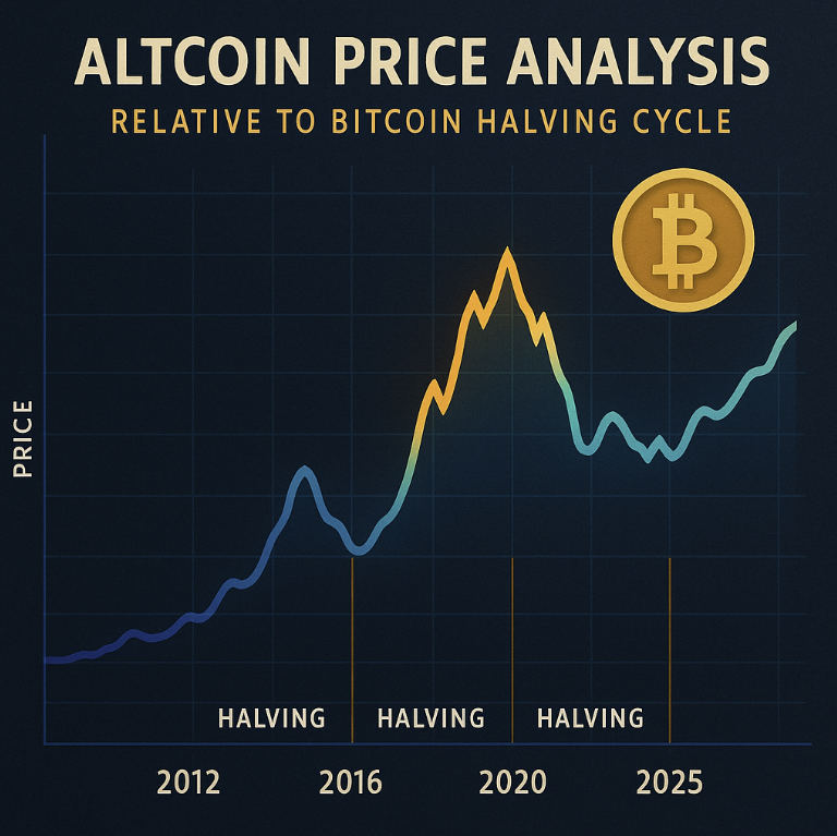 비트코인 반감기 사이클에 따른 알트코인 가격 변동 분석과 관련 있는 이미지