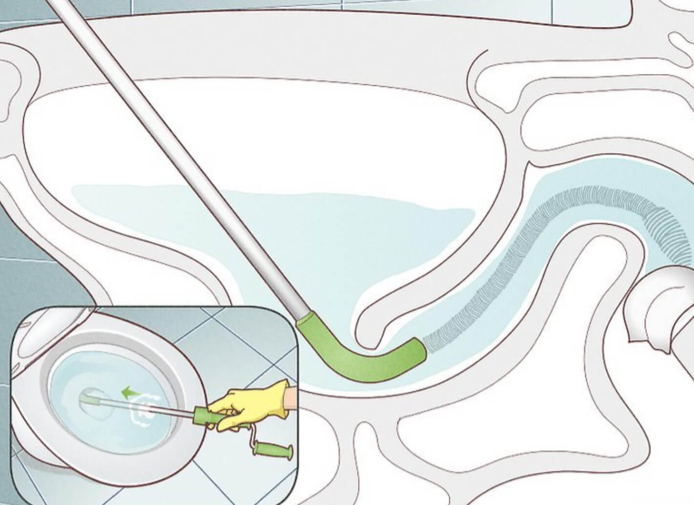 변기 관통기로 뚫기