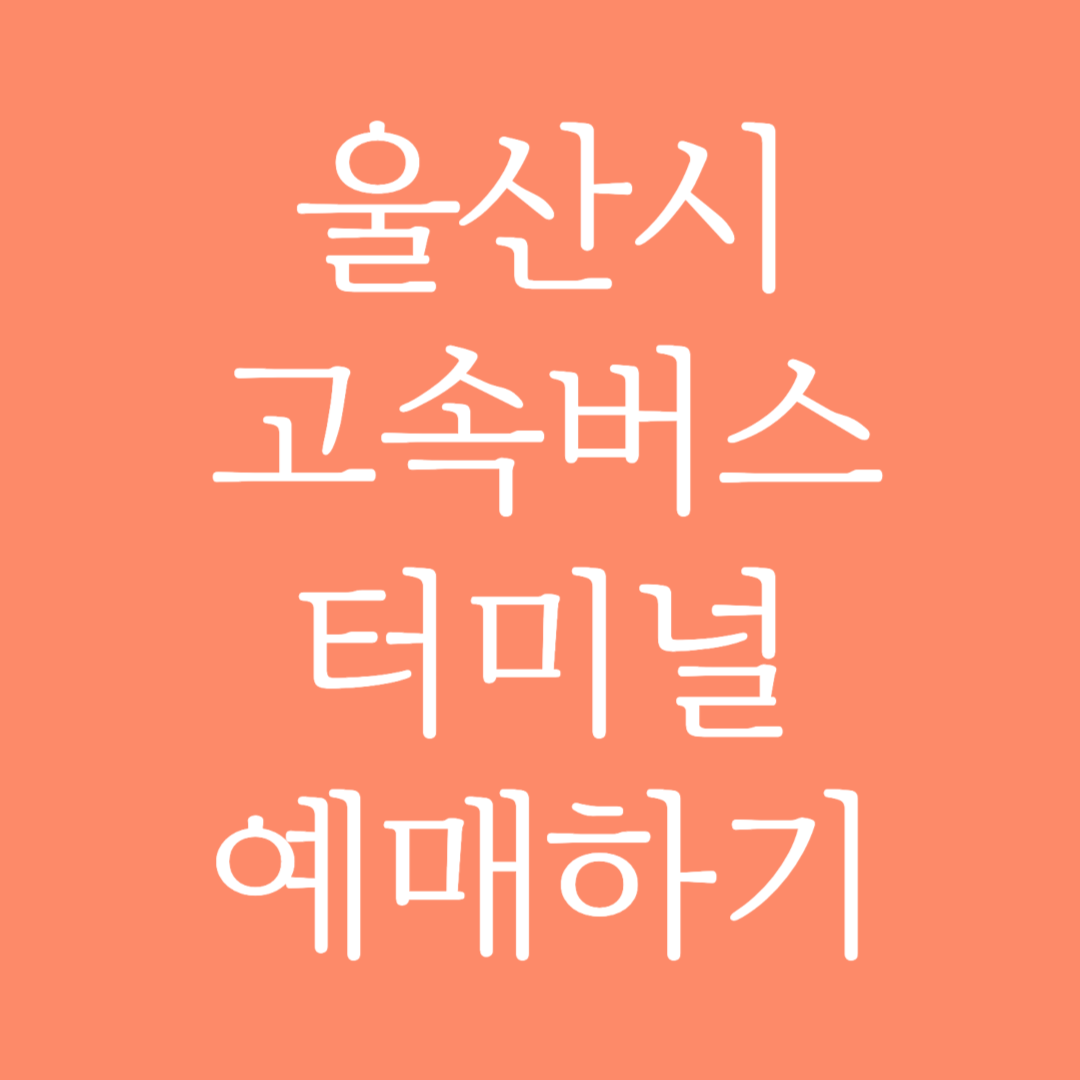 울산시 실시간 고속버스터미널 시간표 조회 및 예매하기