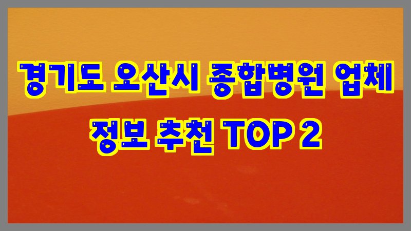 경기도 오산시 종합병원