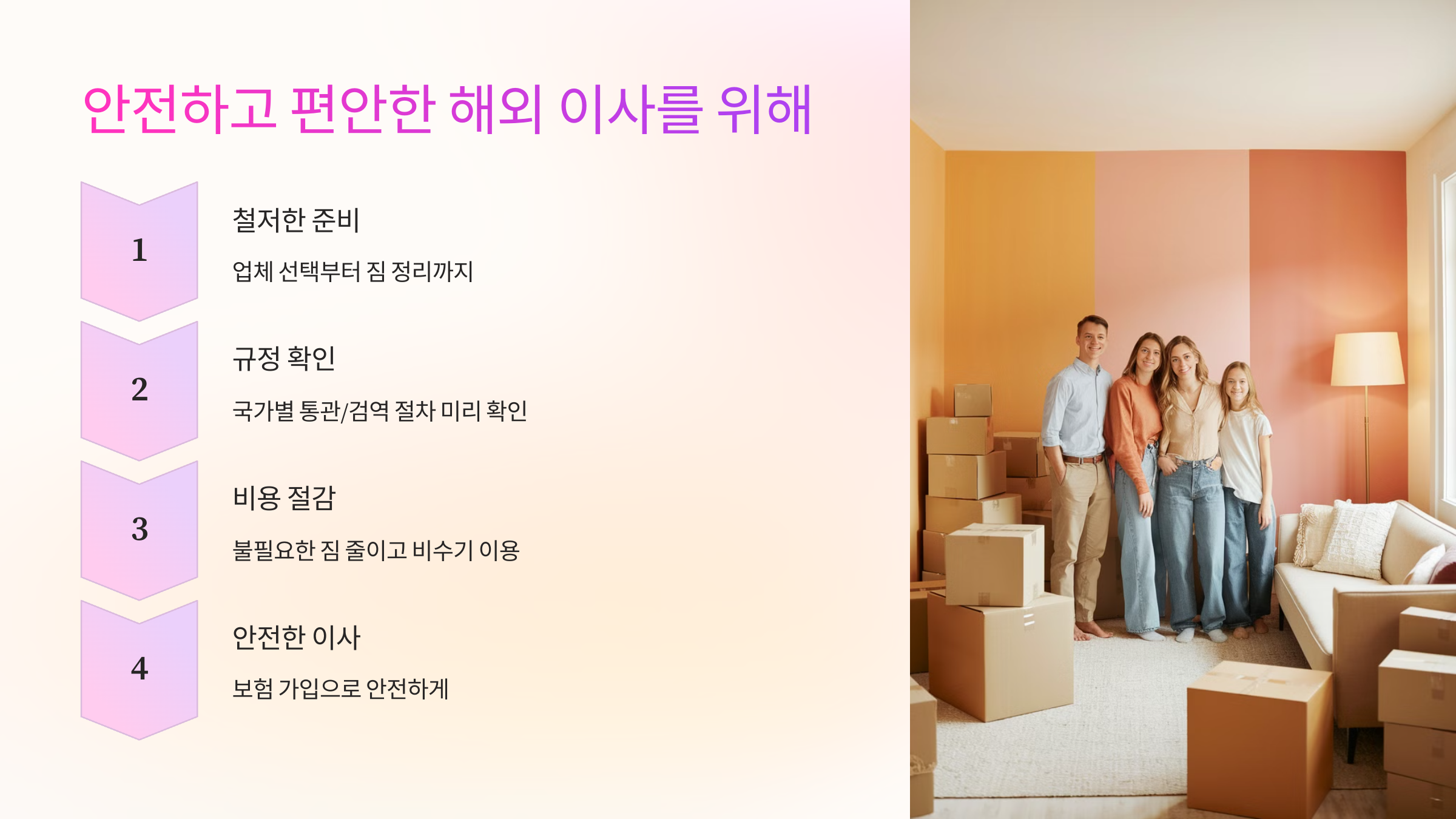 안전하고 편안한 해외 이사를 위해