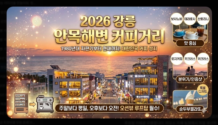 강릉 맛집 안목해변 커피거리 베스트 5 (2026 최신)