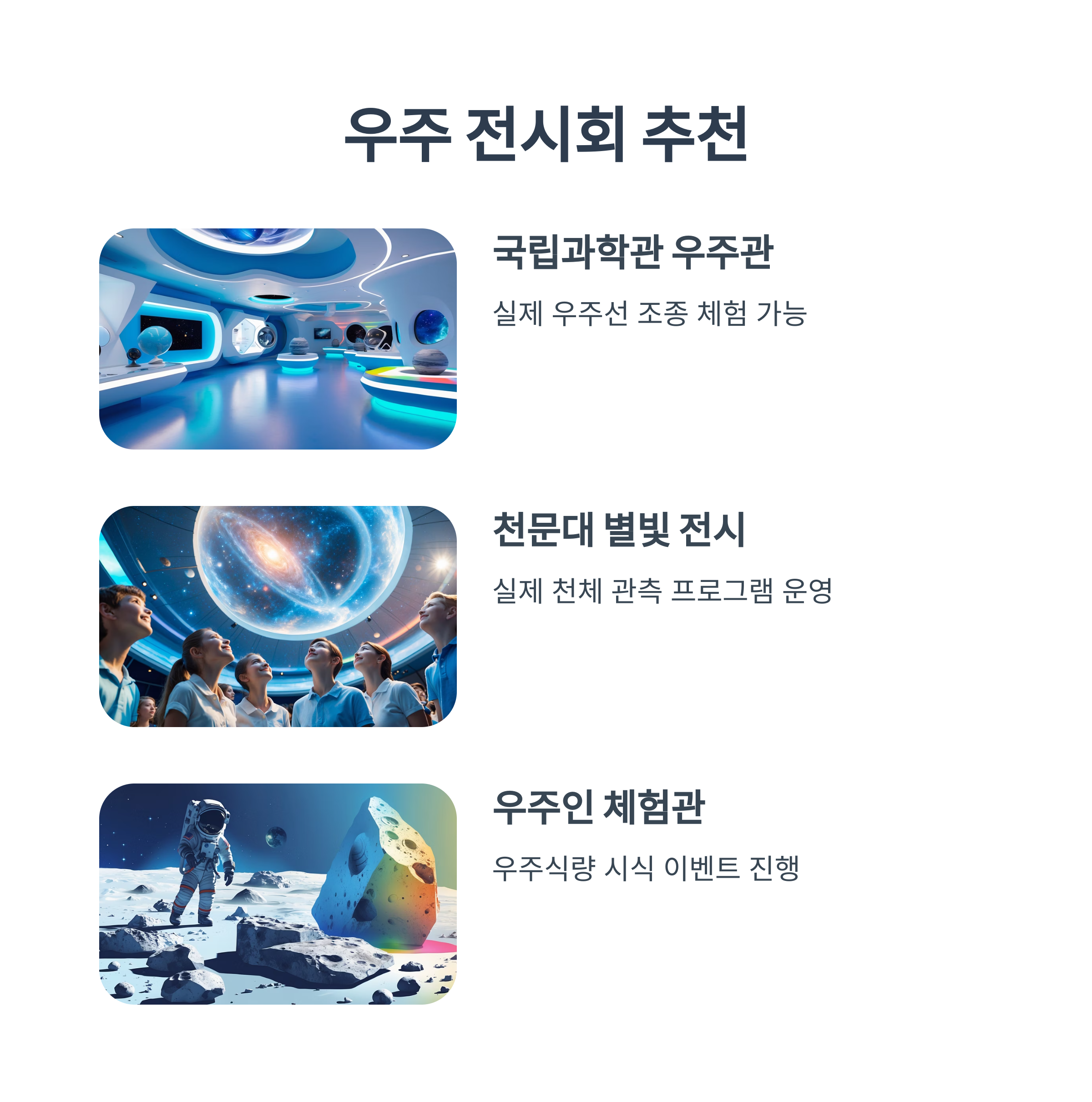 우주를 만나는 특별한 경험, 꼭 가봐야 할 전시회