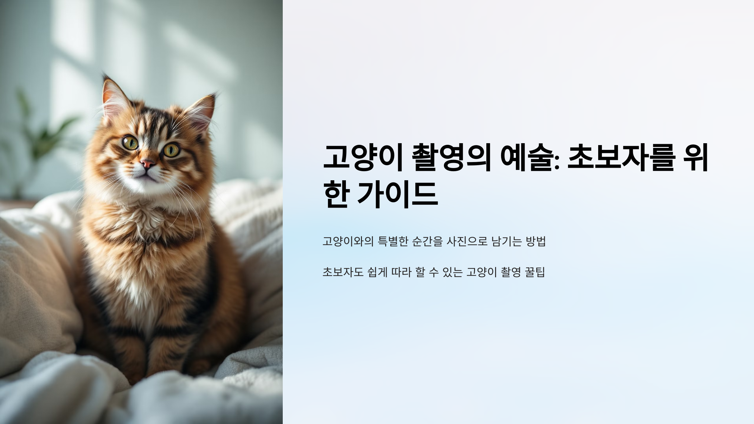 고양이 촬영, 이렇게 하면 작품이 됩니다.