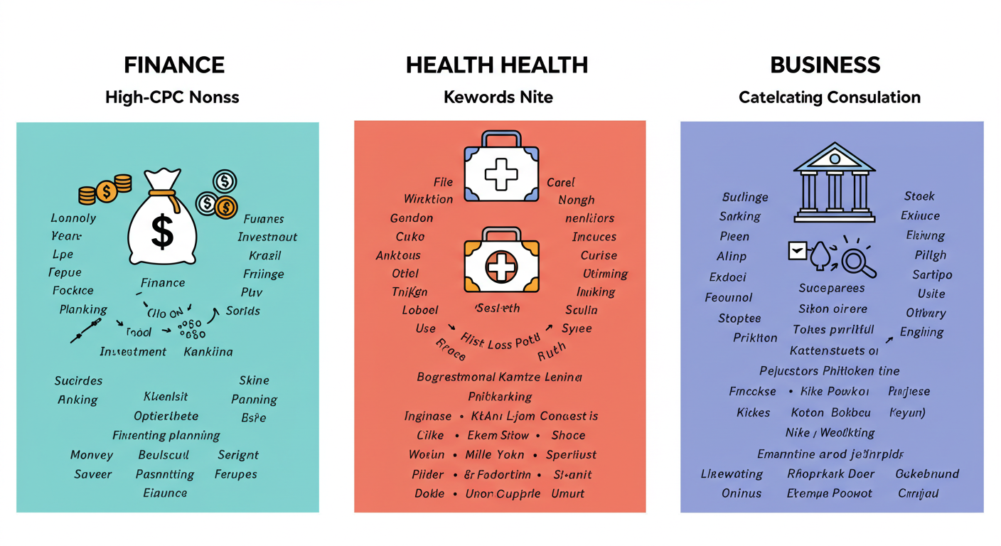 고단가 키워드 분야별 분류 인포그래픽