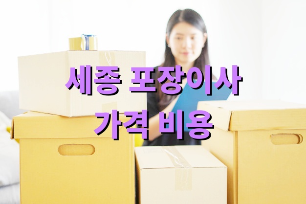 세종 포장이사 가격 비용