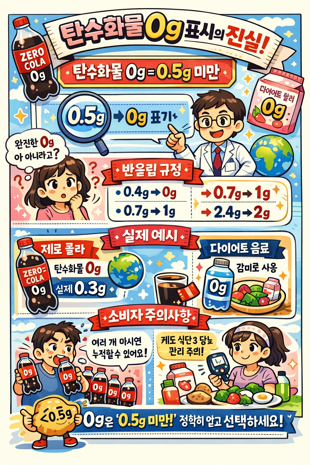 탄수화물 0g 표시가 가능한 반올림 규정 해설